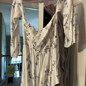 Tobi White and purple Floral Mini Dress